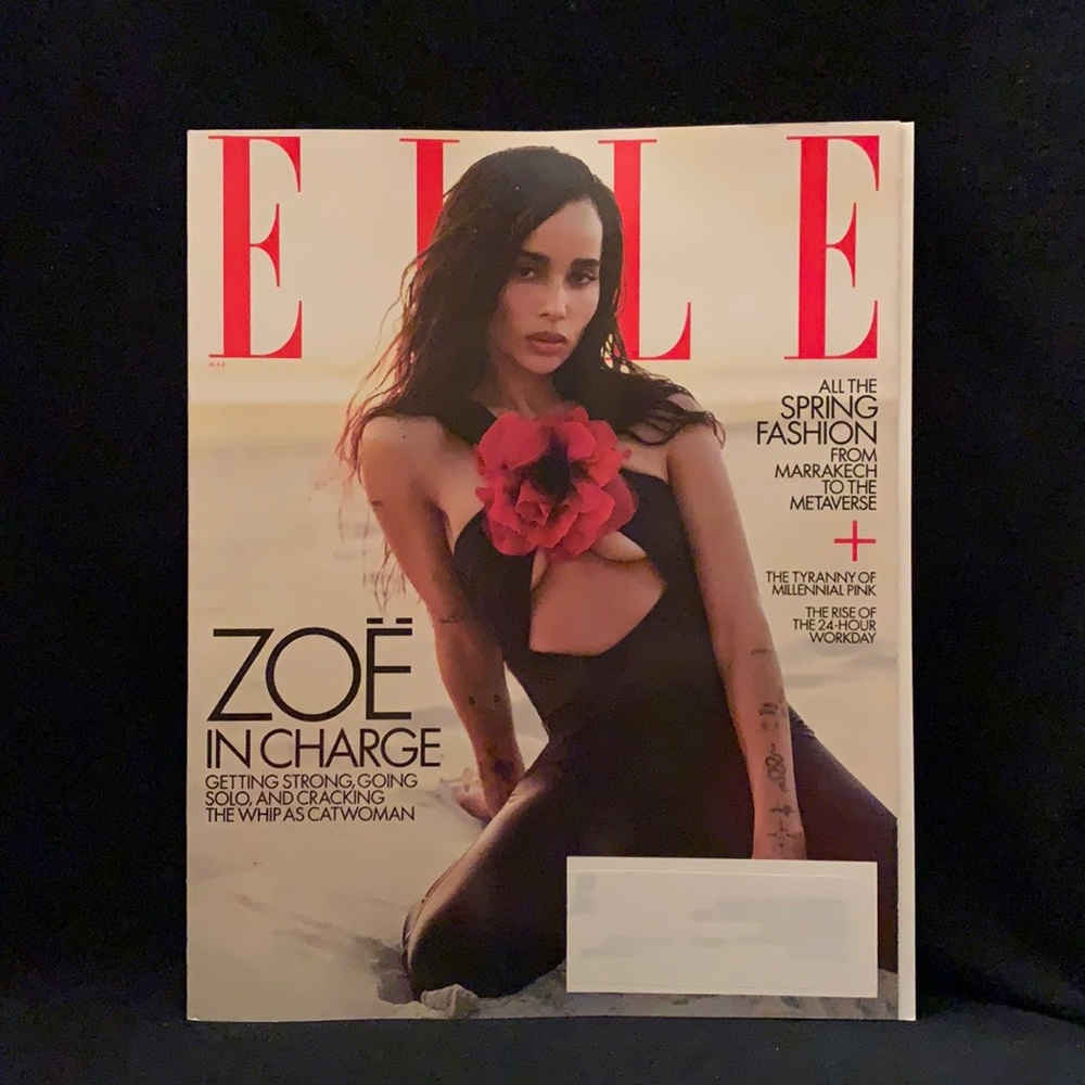 Zoe Kravitz Elle March 2022 Spring Fashion issue new